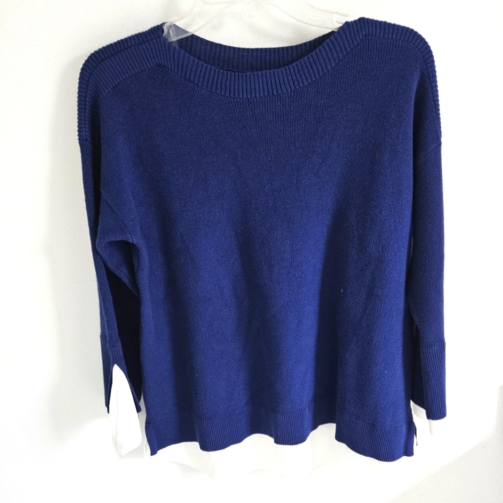 Chico's blue shirttail sweater